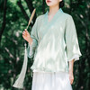 中式民族风色织亚麻禅意禅茶汉服上衣P-17011 。 商品缩略图0