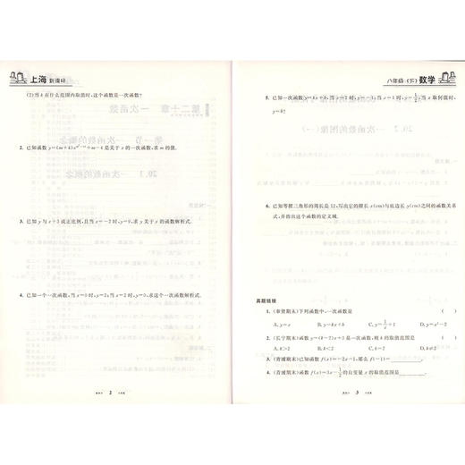 钟书金牌课课练 数学 8年级下册/八年级第二学期 新课标全新修订版 上海初中初二教材教辅课后同步配套练习期中期末单元测试训练 商品图3