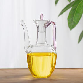  弘龙 执壶 手工玻璃手执壶透明耐热斗茶汤瓶绿茶壶复古仿宋代贵妃泡茶壶