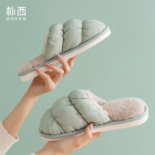 朴西 云朵拖鞋家用情侣室内毛毛鞋保暖居家可爱棉拖鞋男女家居秋冬季 商品图5