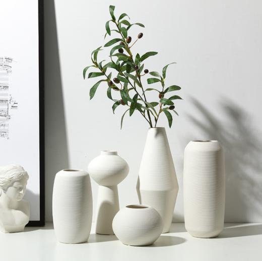 【家居摆件】*景德镇家居欧式禅意简约 陶瓷拉丝花瓶 台面摆件家居饰品 商品图0