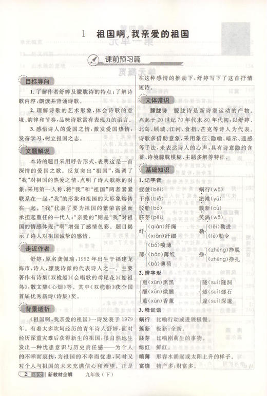 钟书金牌新教材全解 部编版 语文 9年级下册/九年级第二学期 语文 上海初中初三语文教辅书 初中教辅读物资料书 中学教辅 商品图3