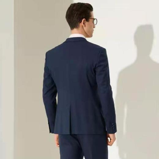 南4雅戈尔蓝色羊毛混纺修身套西 商品图1