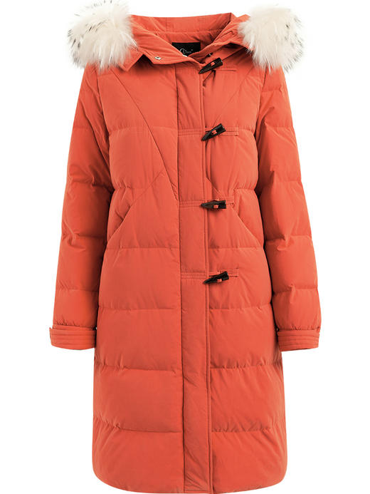 欧芮儿轻奢中长款羽绒服女2024冬季新款直筒显瘦纯色羽绒服毛领 商品图3