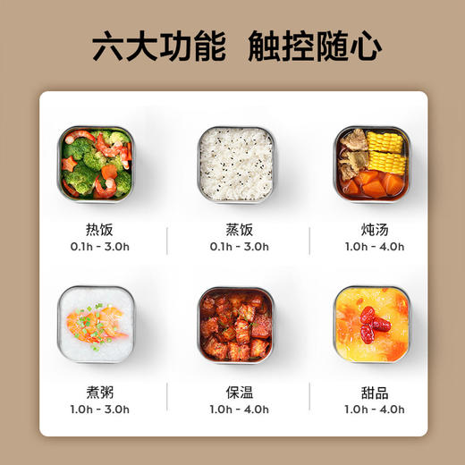 生活元素（LIFE ELEMENT）插电式电热饭盒 保温饭盒 便携式加热饭盒双层不锈钢内胆 1.5L三胆 F36 商品图4