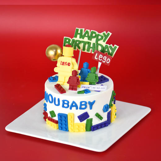 【乐高蛋糕】儿童积木拼搭 进口淡奶油水果蛋糕 商品图1