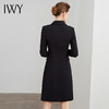 IWY/商务通勤式黑色连衣裙女双排扣腰带收腰高端韩版OL职业装Q501 商品缩略图3