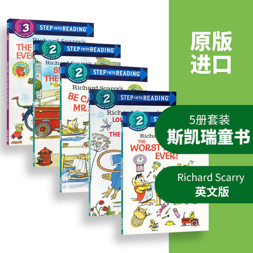 英文原版绘本 斯凯瑞系列5册 Step into Reading Richard Scarry美国兰登经典分级读物4-6岁 进口正版儿童英语绘本3-6岁童书 商品图1