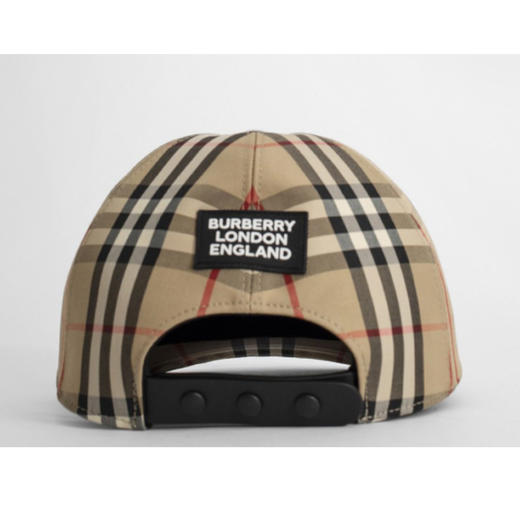 BURBERRY 巴宝莉 女士徽标贴花复古格纹帽 8026929 A7026 商品图1