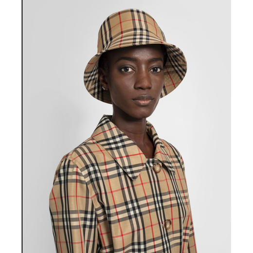 BURBERRY 巴宝莉 中性 Vintage 格纹技术棉渔夫帽 驼色 8026927 A7026 商品图2