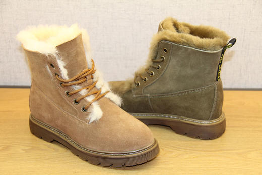 豪行冬季女靴29460888短筒时尚短靴百搭马丁靴子加绒皮毛一体棉鞋 商品图3