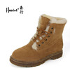 豪行冬季女靴29460888短筒时尚短靴百搭马丁靴子加绒皮毛一体棉鞋 商品缩略图0