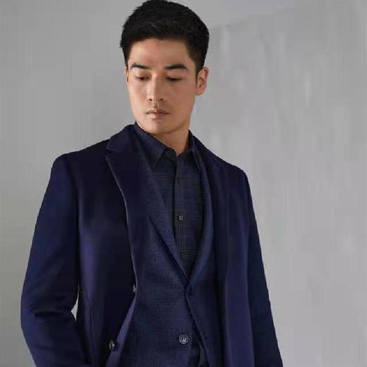 南4雅戈尔深蓝色羊毛大衣 商品图1