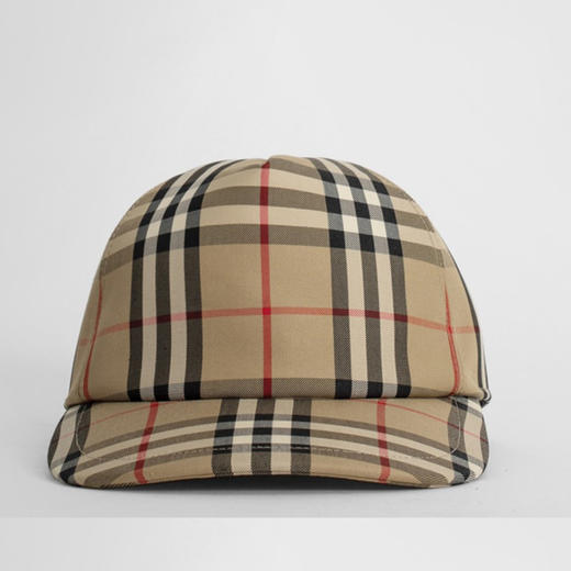 BURBERRY 巴宝莉 女士徽标贴花复古格纹帽 8026929 A7026 商品图0