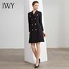 IWY/商务通勤式黑色连衣裙女双排扣腰带收腰高端韩版OL职业装Q501 商品缩略图4