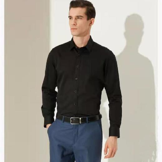 南4雅戈尔黑色高弹免熨衬衫 商品图0