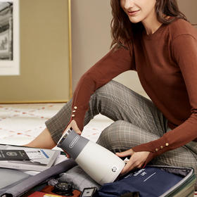 摩飞电器（Morphyrichards）电水壶小型便携式烧水壶旅行电热水壶不锈钢双层防烫MR6090 灰色