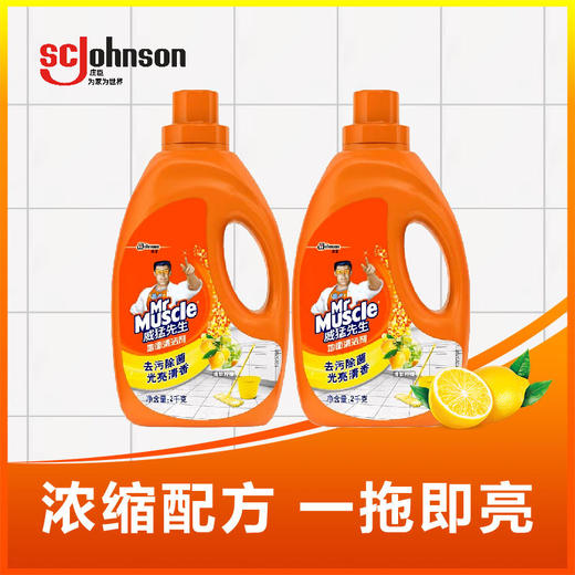 威猛先生 地面清洁剂 柠檬 2kg*2瓶 瓷砖清洁剂 除菌 除垢 木地板清洁剂 地板水（新老包装随机发货） 商品图2
