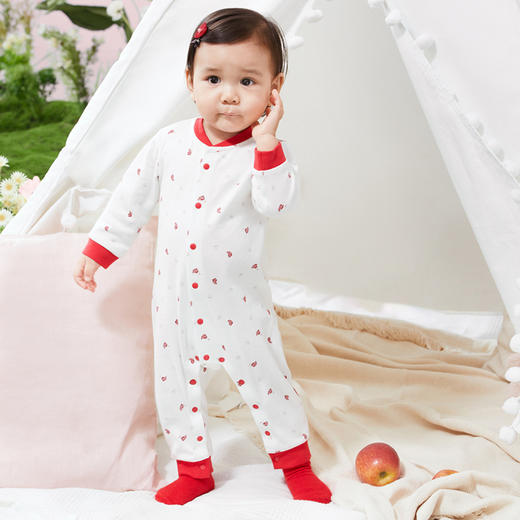 英氏婴儿宝宝连体衣哈衣爬服新年装纯棉襟蛤两件套YLAAJ01001A01 商品图1