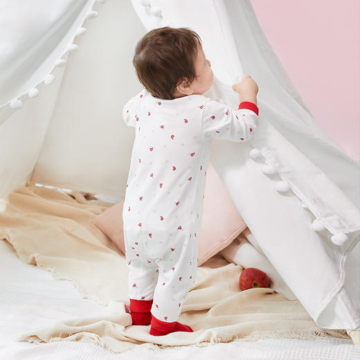 英氏婴儿宝宝连体衣哈衣爬服新年装纯棉襟蛤两件套YLAAJ01001A01 商品图3