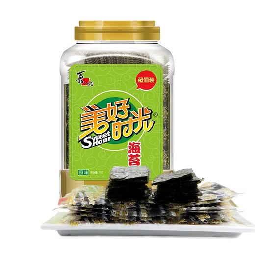 喜之郎 美好时光 原味海苔75g 即食紫菜 分享量贩装 寿司海苔脆 休闲零食 商品图0
