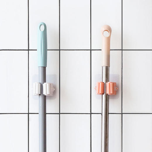 【3只装+3只挂钩】 拖把夹 壁挂卡座免打孔扫把夹神器 商品图4