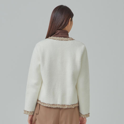 MIXXO韩国宽松款圆翼花呢纽扣开衫淑女甜美冬季JPY带授权招加盟代理 商品图2