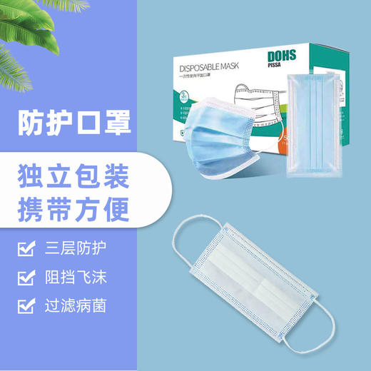 一次性防护口罩50只   单片独立包装【下单后72小时发货】 商品图0