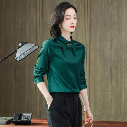 上海旗袍厂ASE-9013 圆领时尚气质真丝衬衫 商品图2