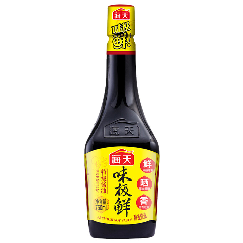 海天 酱油 生抽 特级 味极鲜750ml 加量装（500ml+250ml）点蘸 凉拌 中华老字号