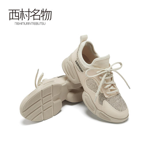 西村名物2021春季新款网红老爹鞋女百搭小白休闲运动鞋ins潮X21AM11051 商品图1