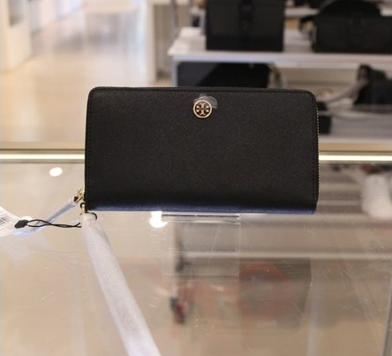 奥莱Tory Burch Mania On Robinson长钱包(64333 001)JPY带授权招加盟代理