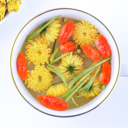 贡苑 茶叶 花草茶 菊花茶 胎菊花茶160g 桐乡花蕾杭白菊 优选泡水喝的花茶 商品图8