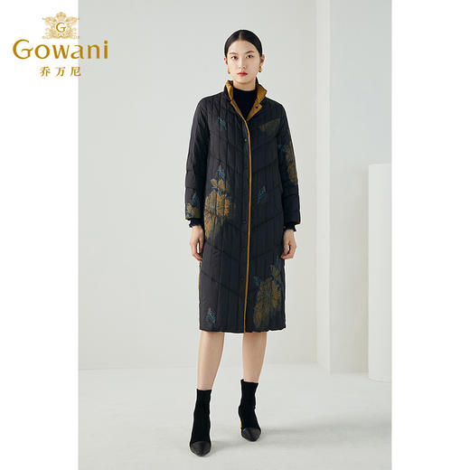 乔万尼冬季新品显瘦双面穿设计抗寒保暖长款过膝羽绒服ES4T416 商品图3