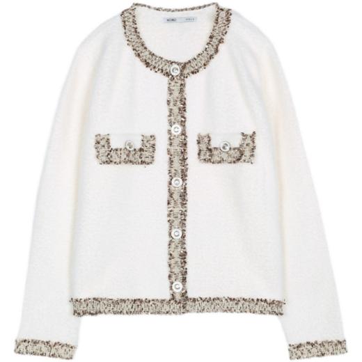 MIXXO韩国宽松款圆翼花呢纽扣开衫淑女甜美冬季JPY带授权招加盟代理 商品图4