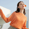 欧芮儿春新款长袖圆领慵懒风镂空打底针织衫女宽松内搭毛衣 商品缩略图2