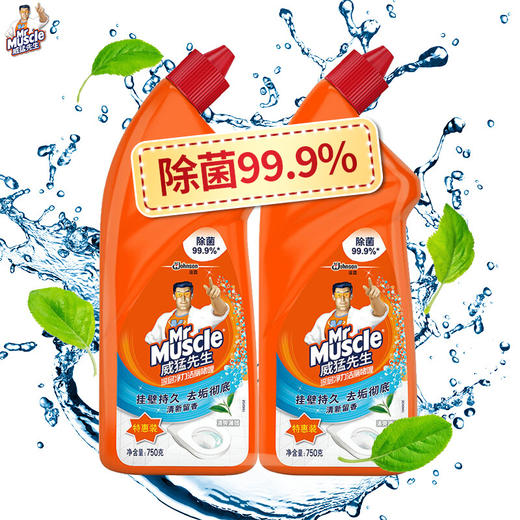 威猛先生 洁厕灵 清爽薄荷 双包装 750g*2 洁厕液 洁厕剂 马桶厕所清洁剂 洁厕宝 去异味 洁厕神器 除垢 去渍 商品图1