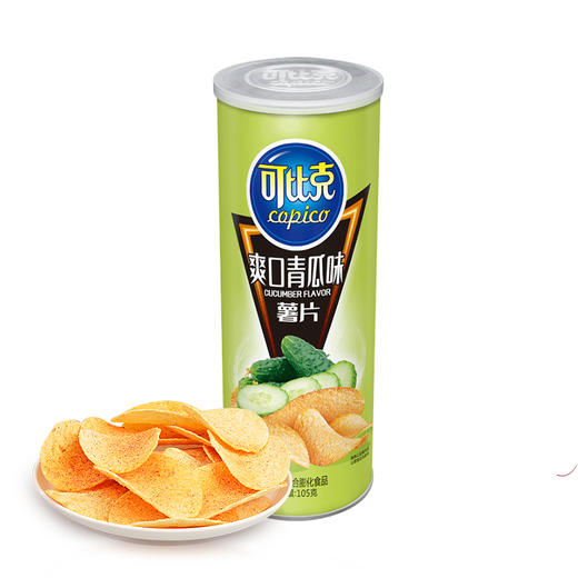 可比克薯片 青瓜味105g 休闲零食 膨化食品 商品图3