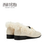 西村名物2021春季新款毛毛鞋女平底百搭羊毛皮女鞋X21AM12841 商品缩略图3