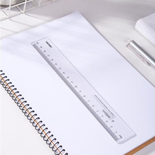 得力(deli)透明20cm学生直尺 考试绘图制图波浪边尺子 79752 商品图1