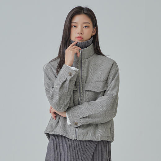 MIXXO休闲短款宽松口袋拉链式外套通勤JPY带授权招加盟代理 商品图0