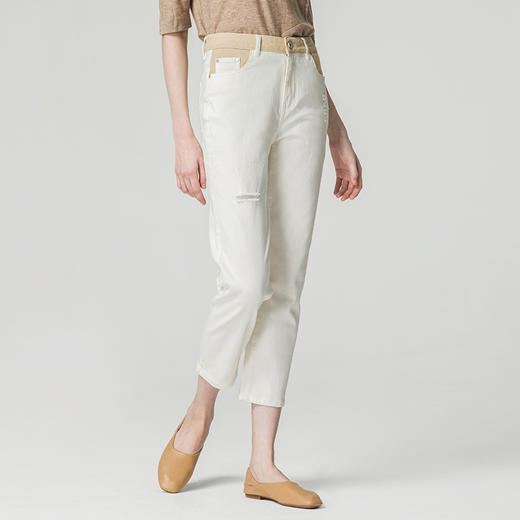 famecoco范可儿裤子女显瘦百搭直筒裤休闲裤F211GA007 商品图2