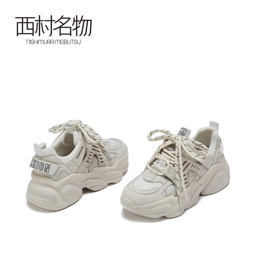 西村名物2021春季新款女子时尚休闲老爹鞋熊猫鞋厚底运动鞋X21AM11551 商品图4