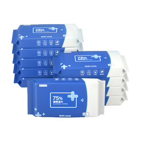 京东京造 75%便携酒精湿巾10片*10包 消毒湿巾 湿纸巾 卫生湿巾 杀菌酒精棉片