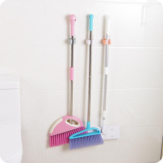 【3只装+3只挂钩】 拖把夹 壁挂卡座免打孔扫把夹神器 商品图2