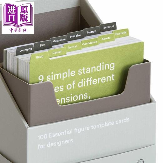 预售 【中商原版】100张男装设计手绘练习人体姿势卡 Poses for Fashion Illustration (Card Box) 进口艺术 Fashionary 服装设计 手绘 商品图1