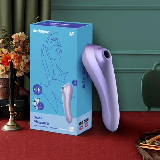 【女用器具】Satisfyer dual pleasure蜜恋振动吸阴器防水硅胶震动棒 商品图0