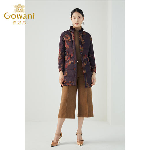 【无毛领】乔万尼复古奢华国风设计双面可穿中长款水貂毛保暖羽绒服ES4T361 商品图2