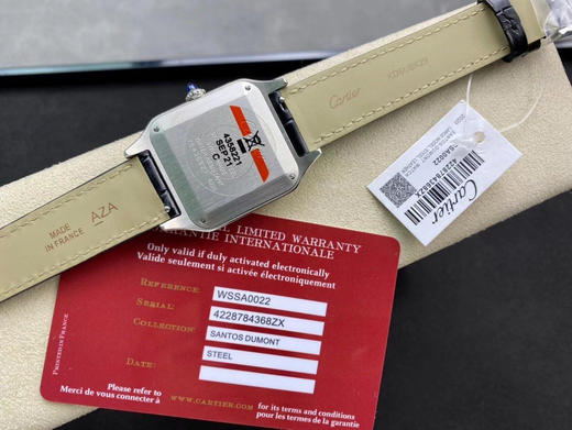 F1新款2020卡di亚 杜蒙山度士加大号薄款手表，长度46.6×宽度33.9mm，厚度8.5mm，男士腕表，意大利纯手工牛皮，机芯密底 商品图12