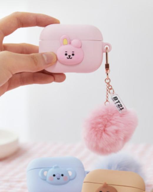 韩国 可爱 Line Friends BT21 COOKY BABY绒球AirPods Pro护壳JPY带授权招加盟代理 商品图0